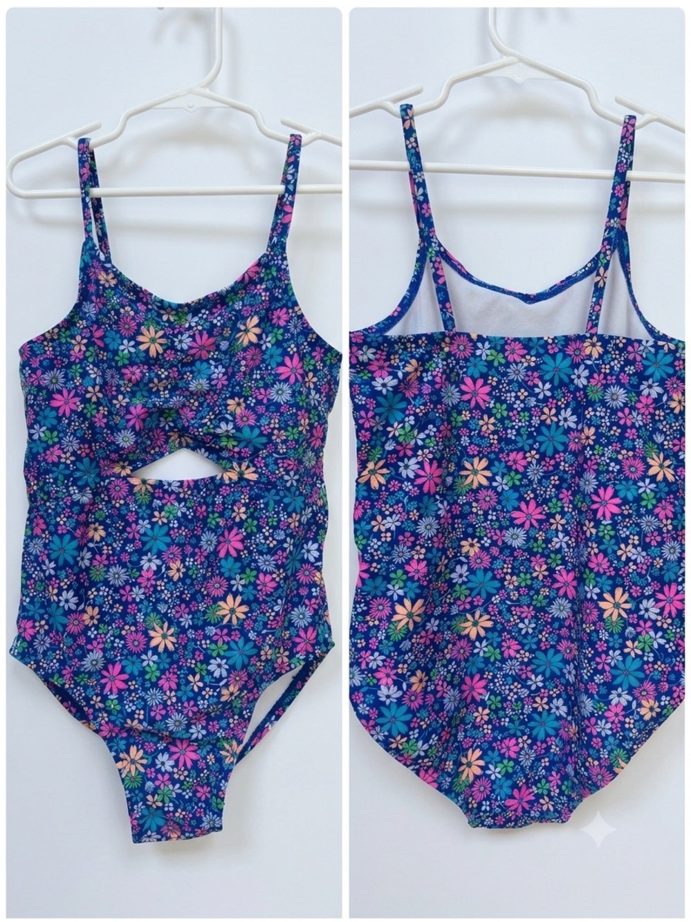Girl’s Cat & Jack Blue Monokini Swimsuit (Size: 8)